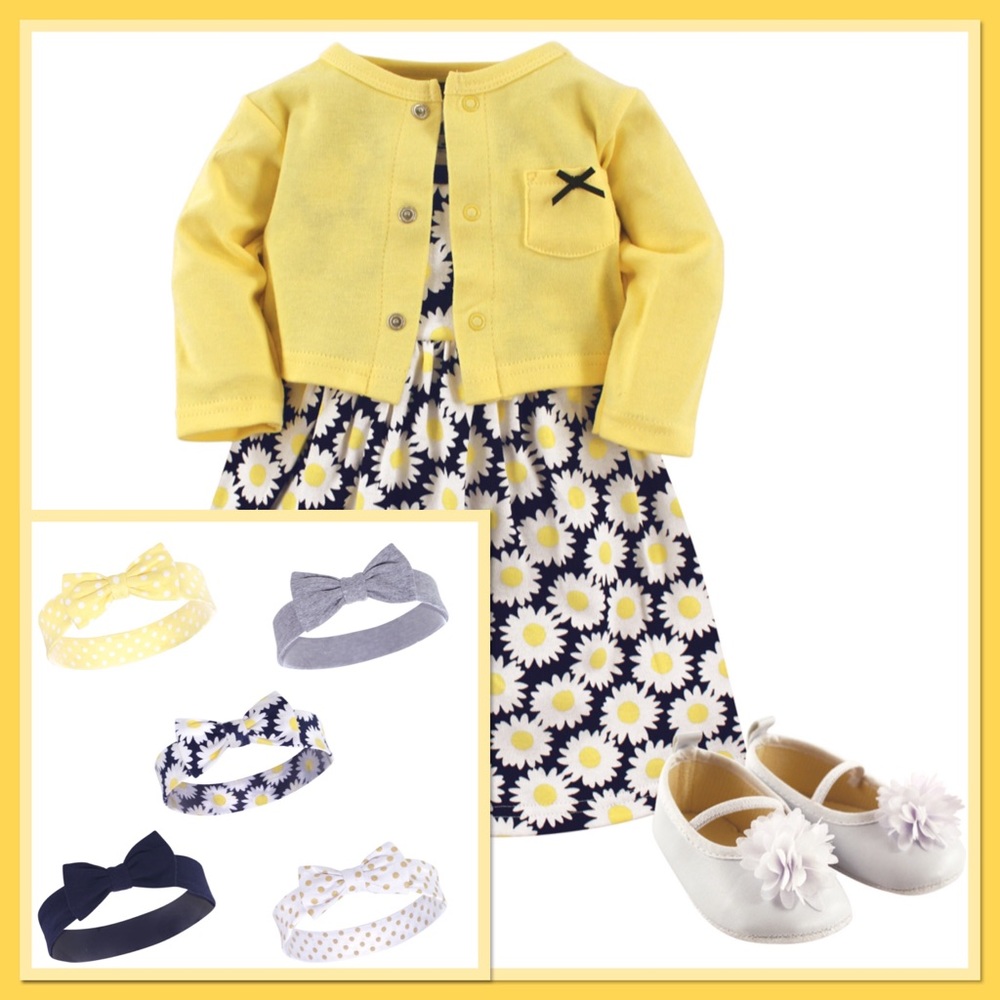 🌼New🌼SOLD🌼0-3M & 3-6M Daisy Dress & Cardigan 🌼 - Picture 1 of 2